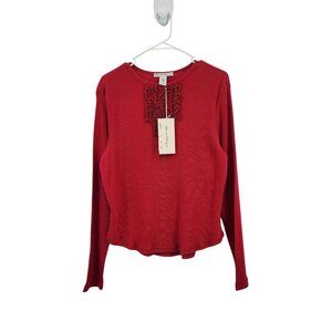 Telluride Clothing Co Women's 100% Cotton Ruffle Ribbed Sweater - XL